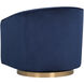Hazel Gold / Navy Blue Sky Swivel Lounge Chair, Swivel